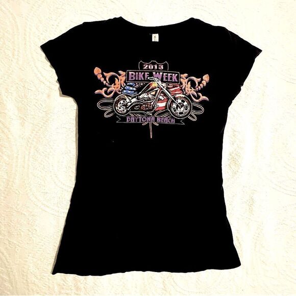 Daytona Beach Bike Week Glitter Shirt - Picture 1 of 5